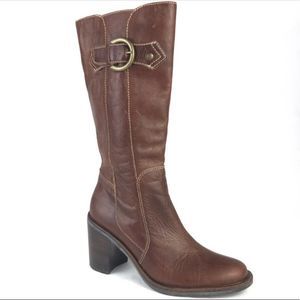 Matisse Leather Mid Calf Zip Heel Boot